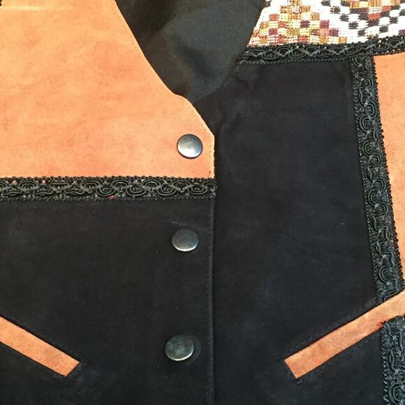 Katch Me BoHo Retro Cowboy NWT Vintage Suede Leather Biker Western Vest L O - Picture 8 of 8